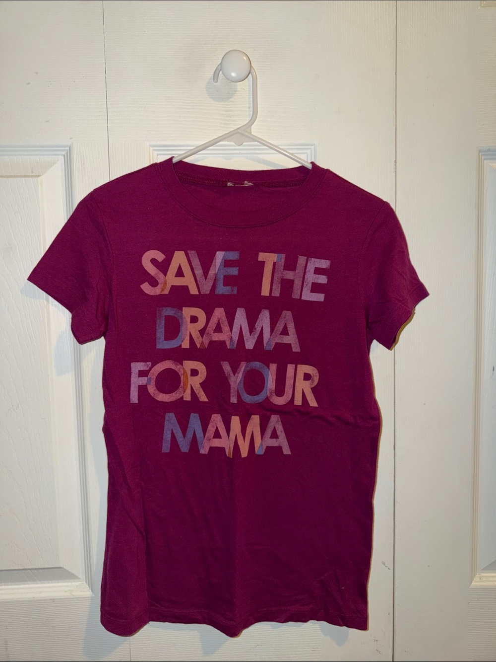 Short Sleeve Tee - 'Save The Drama For Your Mama' - Magenta